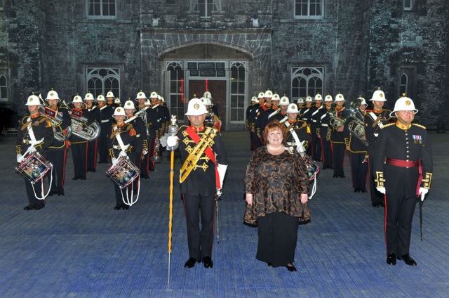 Lord-Lieutenant Mrs Fionnuala Jay-O’Boyle CBE with The Band of Her Majesty's Royal Marines